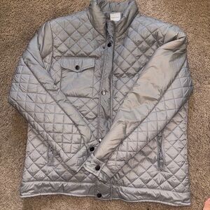Contempo. Quilted Gray Jacket. Size XL